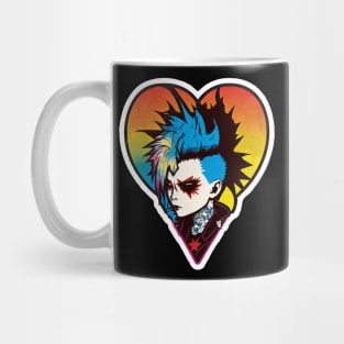 Punk with mohawk in a heart Pastel colours Mug